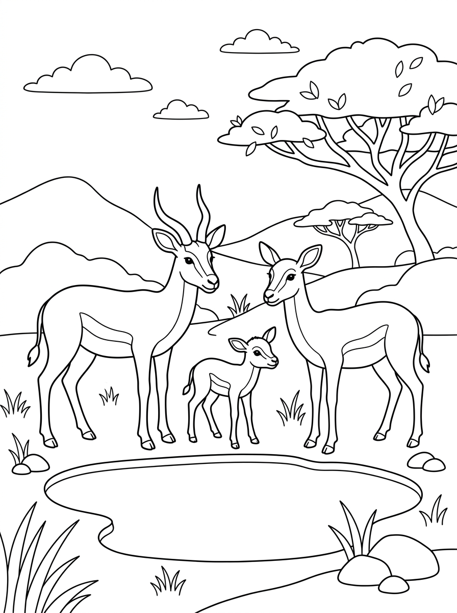 immagine antilope da colorare