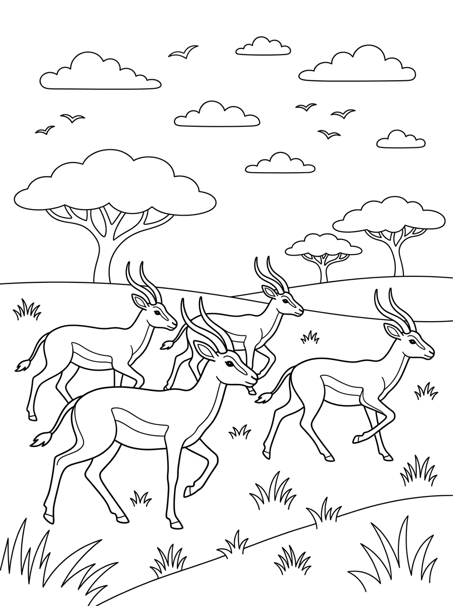 antilope da colorare e stampare pdf