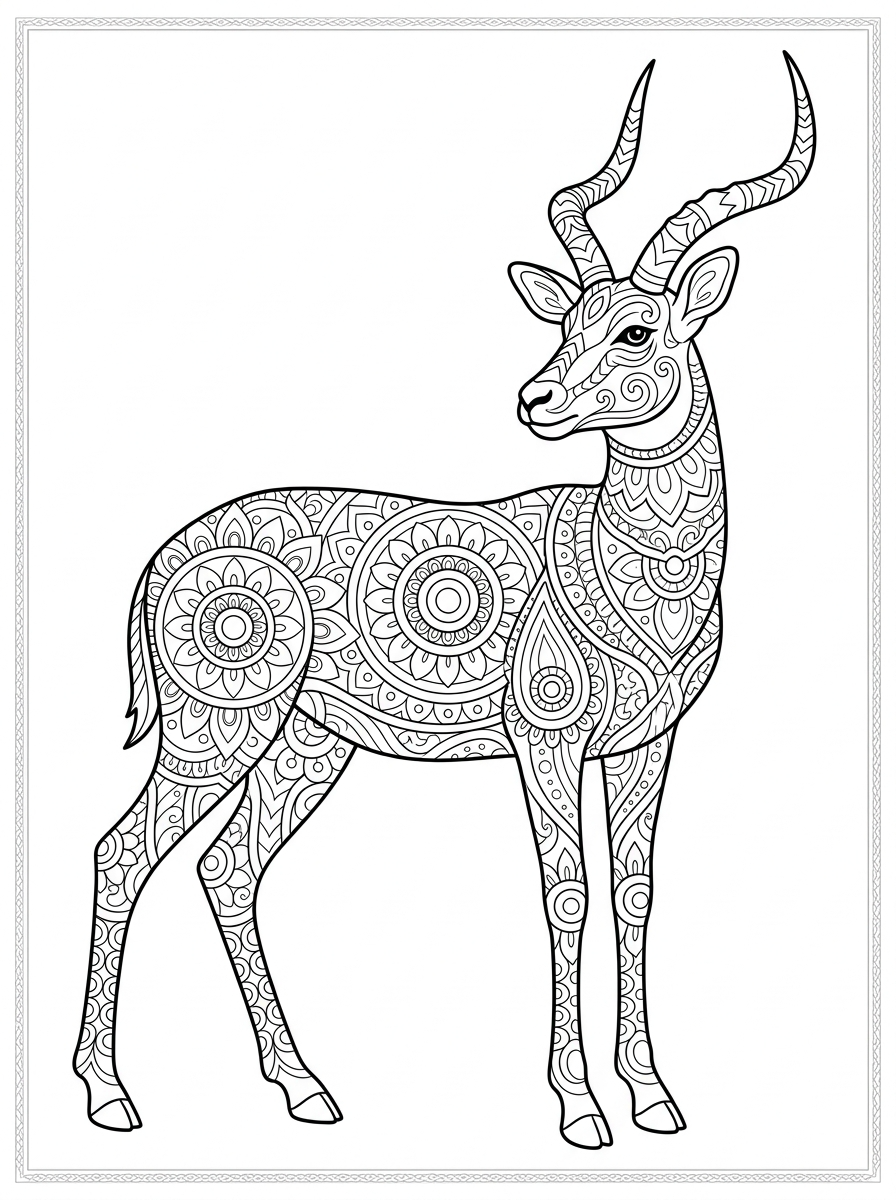 antilope da colorare facile