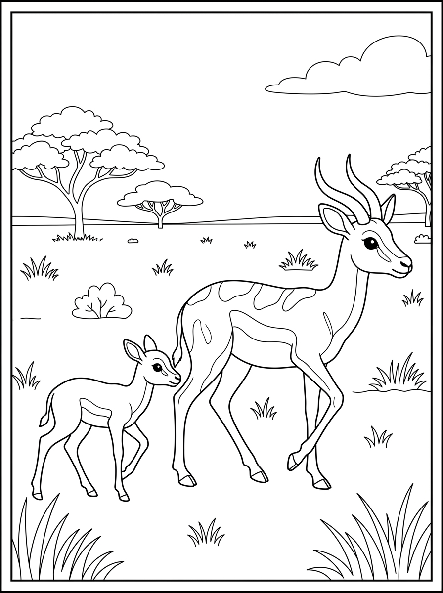 antilope immagini da colorare per bambini