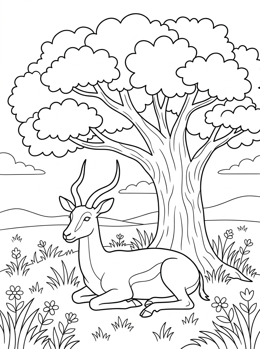 disegni di antilope da colorare per bambini
