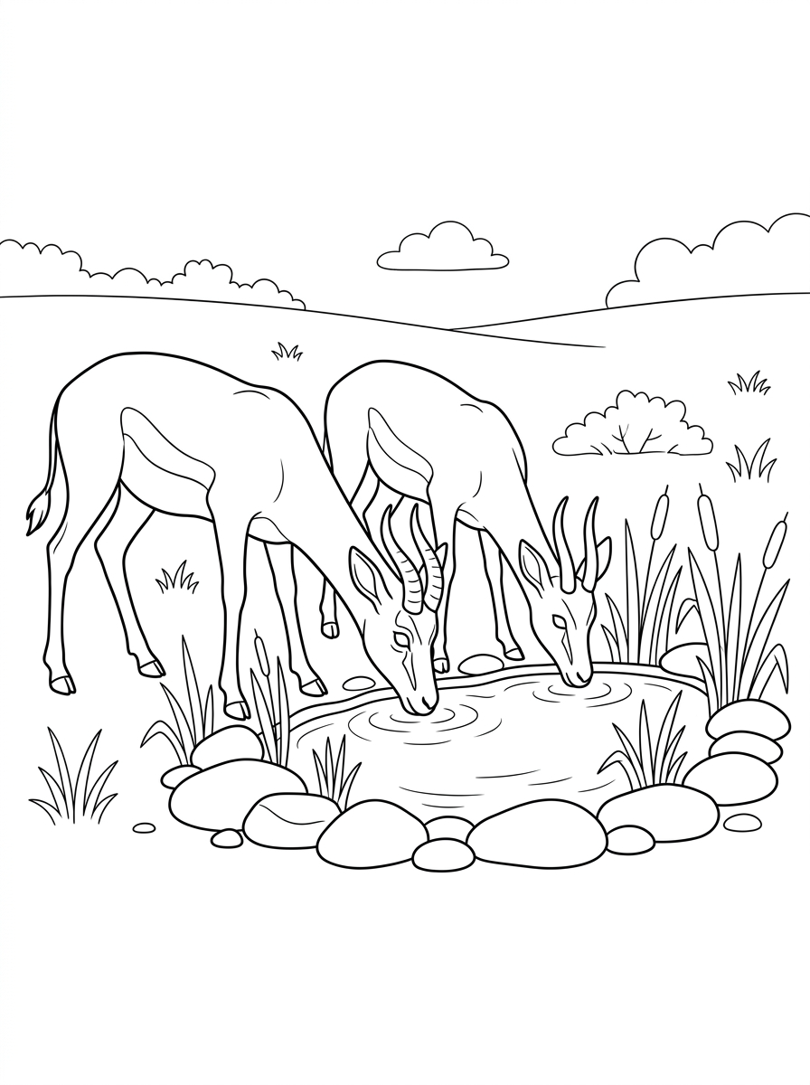disegno di antilope da stampare e colorare