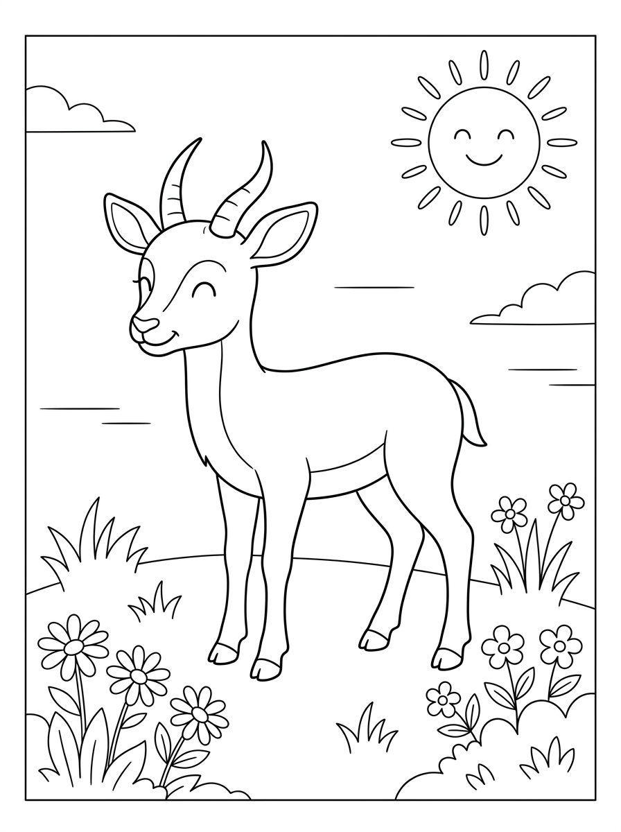disegni da stampare e colorare antilope