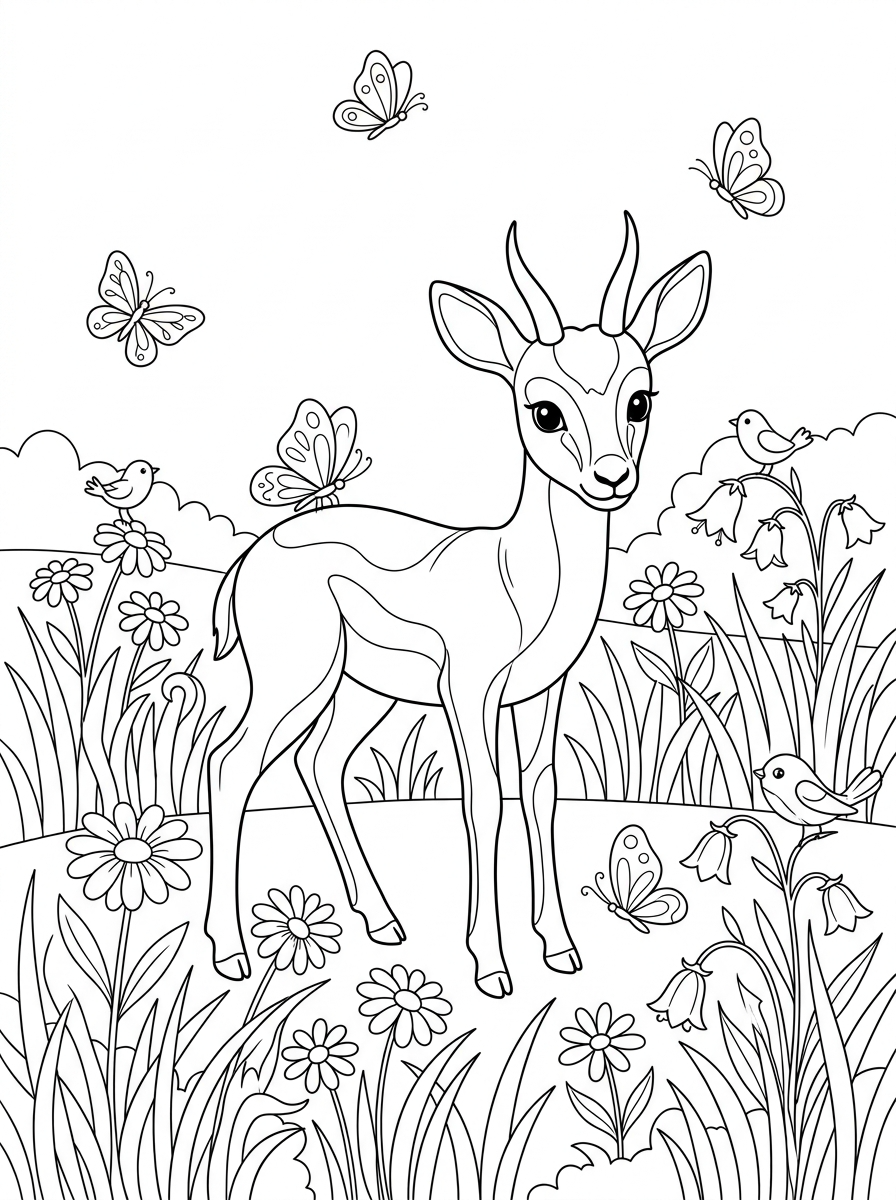 disegni da colorare antilope