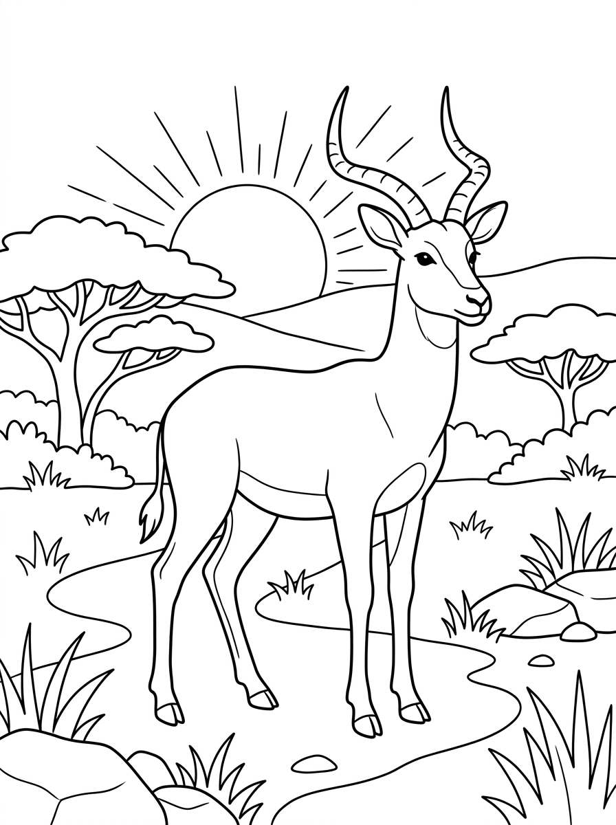 disegni da colorare antilope pdf