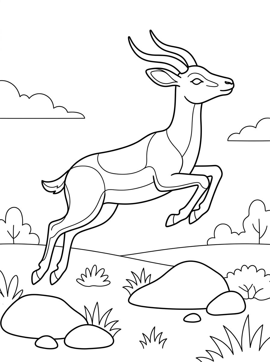 disegni di antilope da colorare e stampare gratis