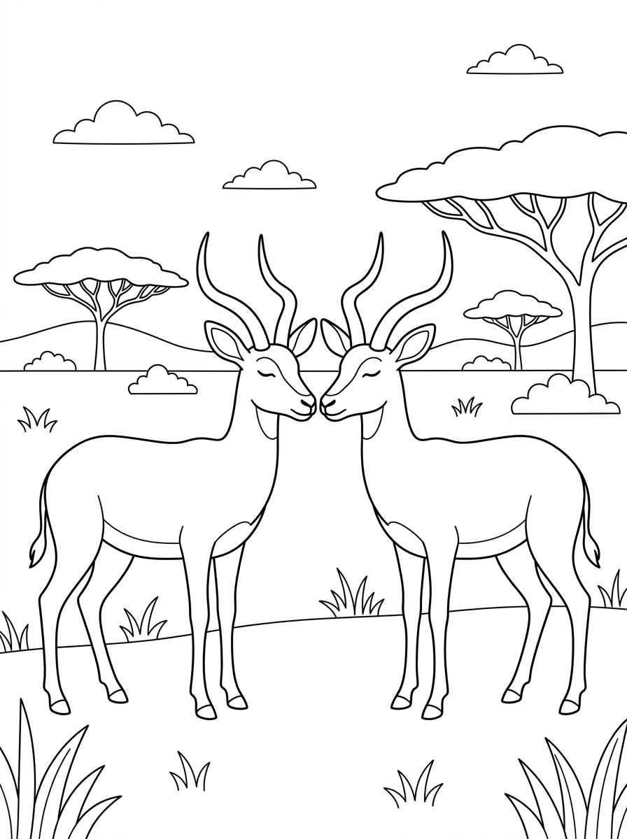 disegno antilope da colorare per bambini