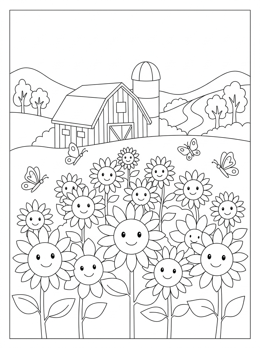 fattoria da stampare e colorare per bambini