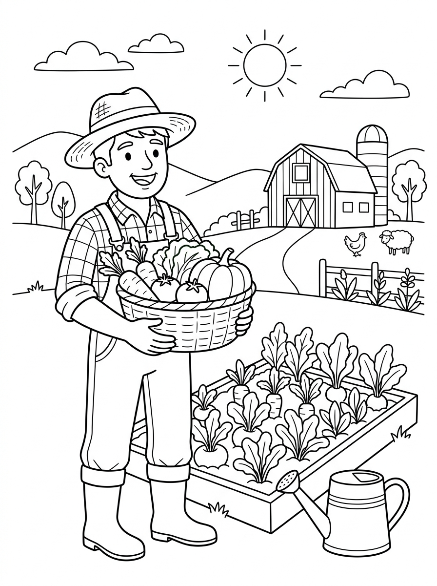 disegni fattoria da colorare e stampare