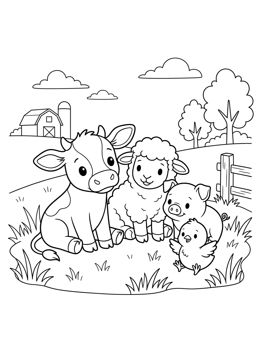 disegno di fattoria da stampare e colorare