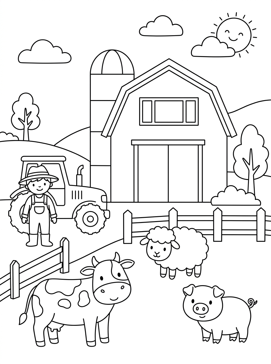 disegni fattoria da colorare 1