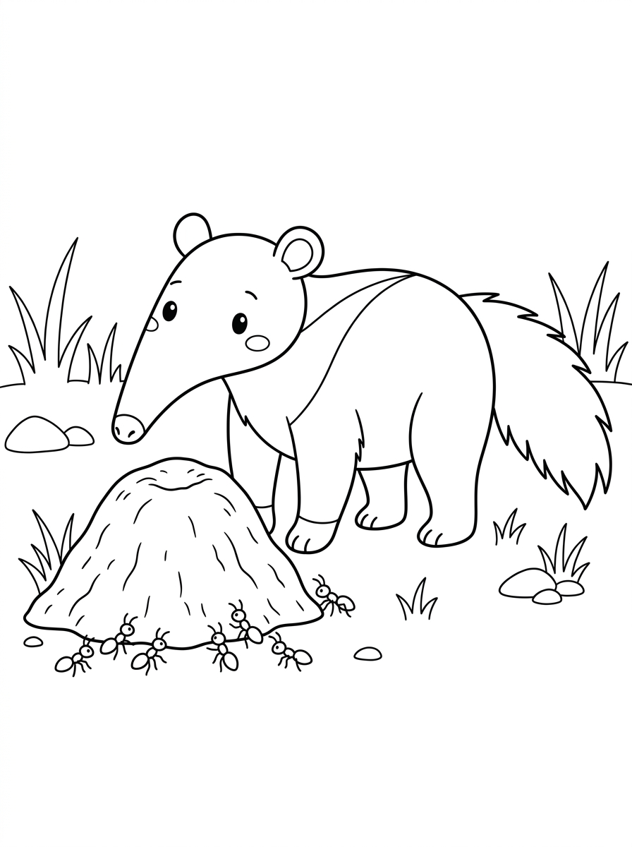 disegni formichiere da colorare per bambini 1