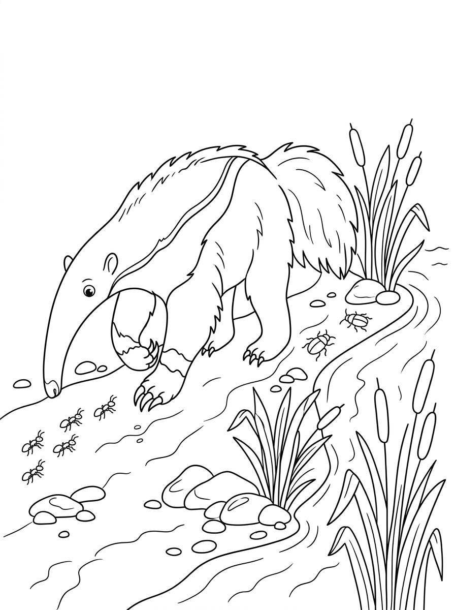 da colorare formichiere disegno facile bambini