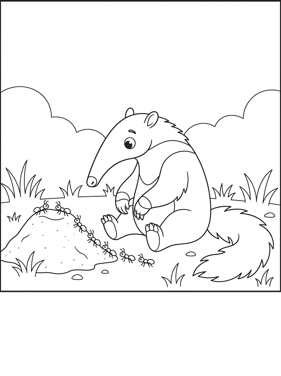 disegni da colorare gratis per bambini di formichiere