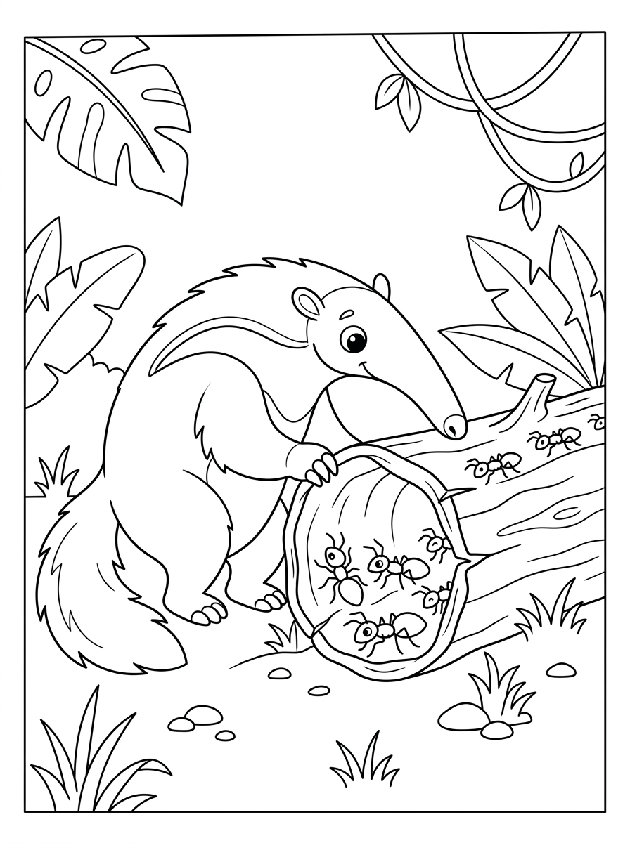 disegni formichiere da colorare per bambini