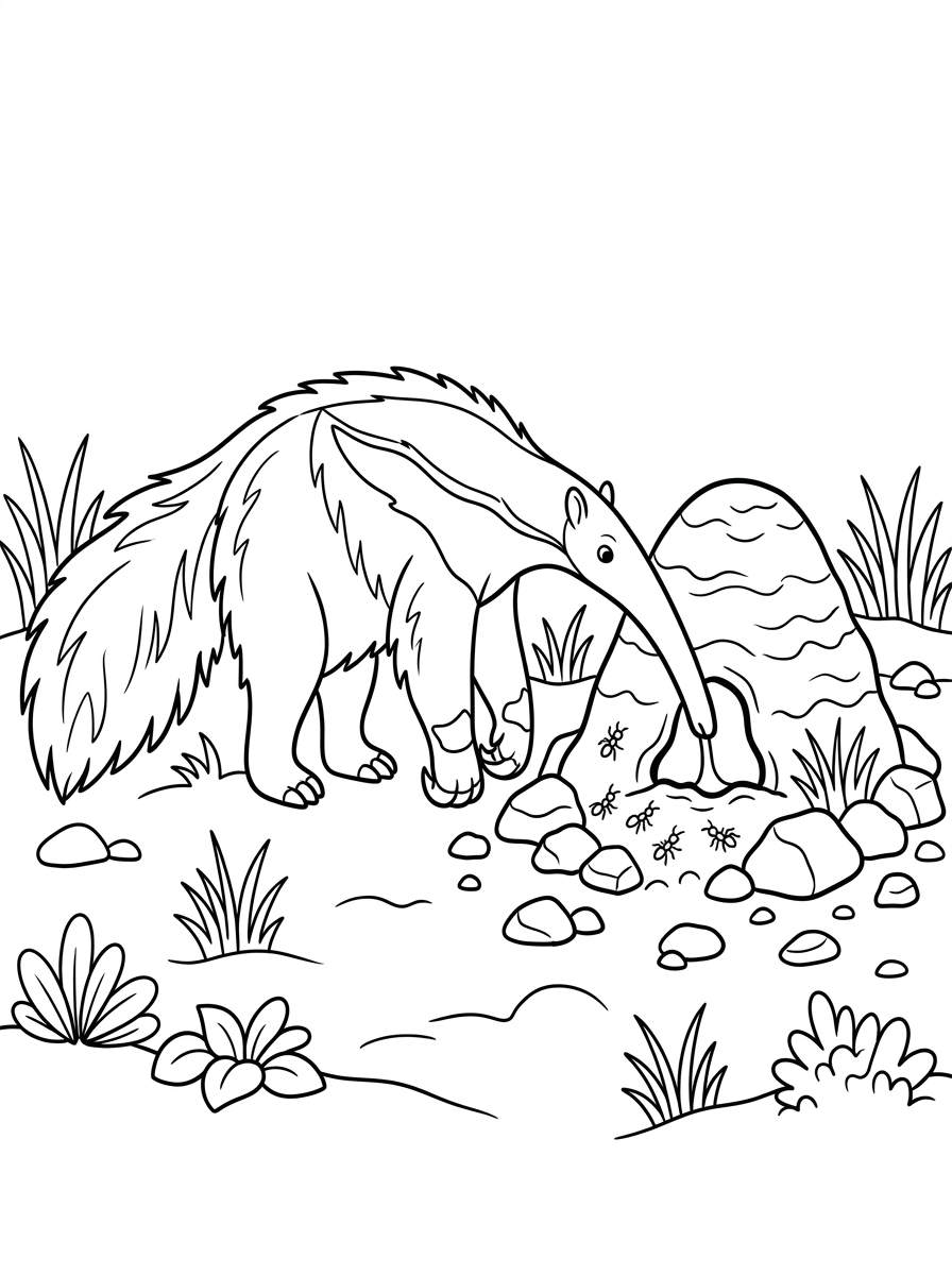disegno formichiere da colorare e stampare