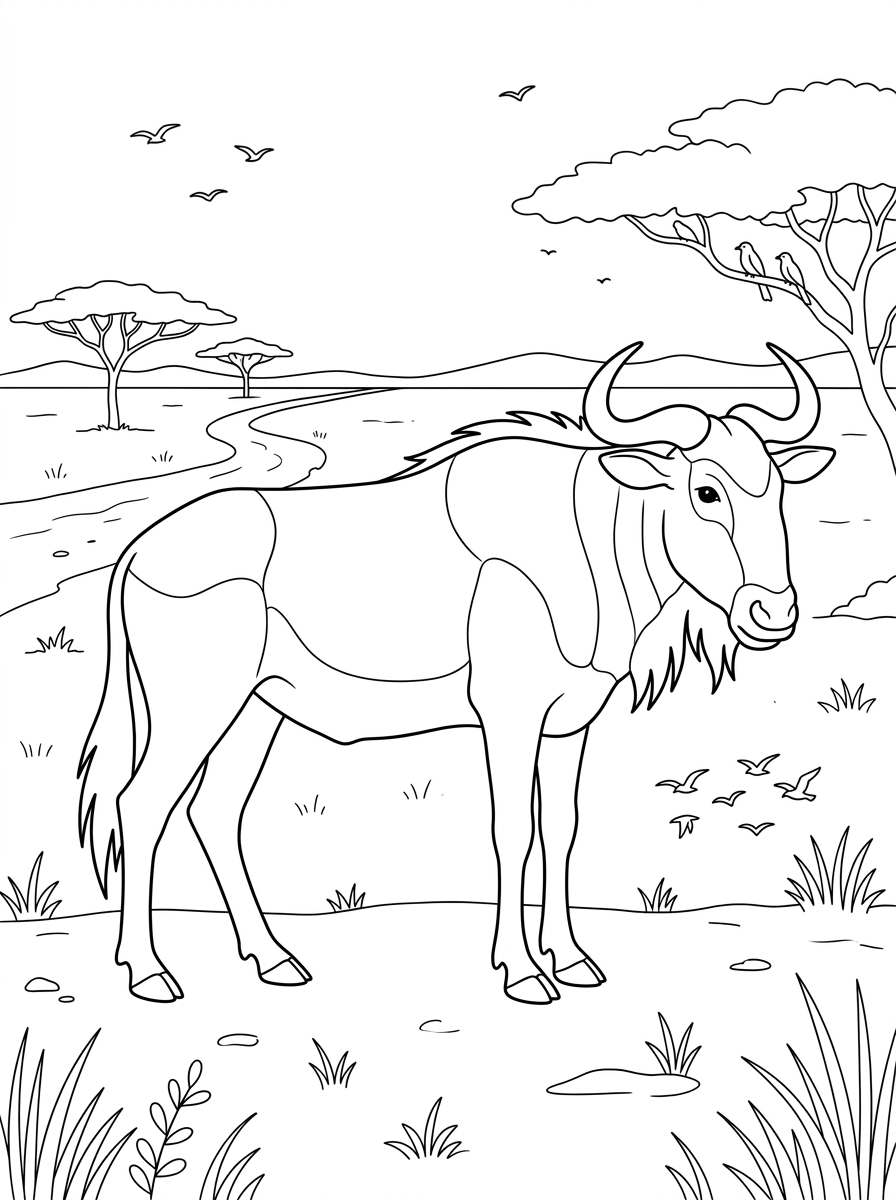 Gnu 13 disegni di gnu da colorare per bambini 1