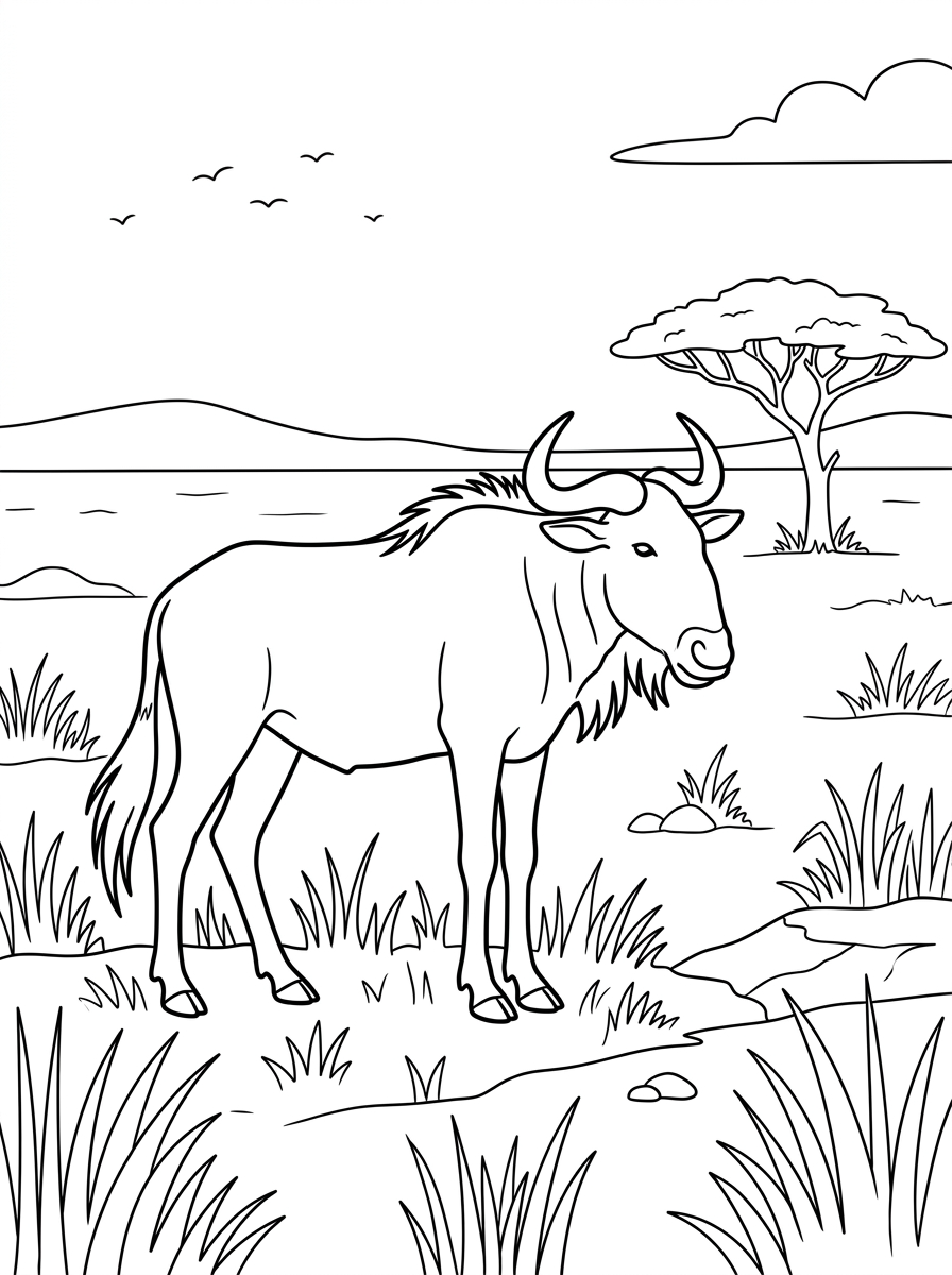 Gnu 12 gnu da colorare