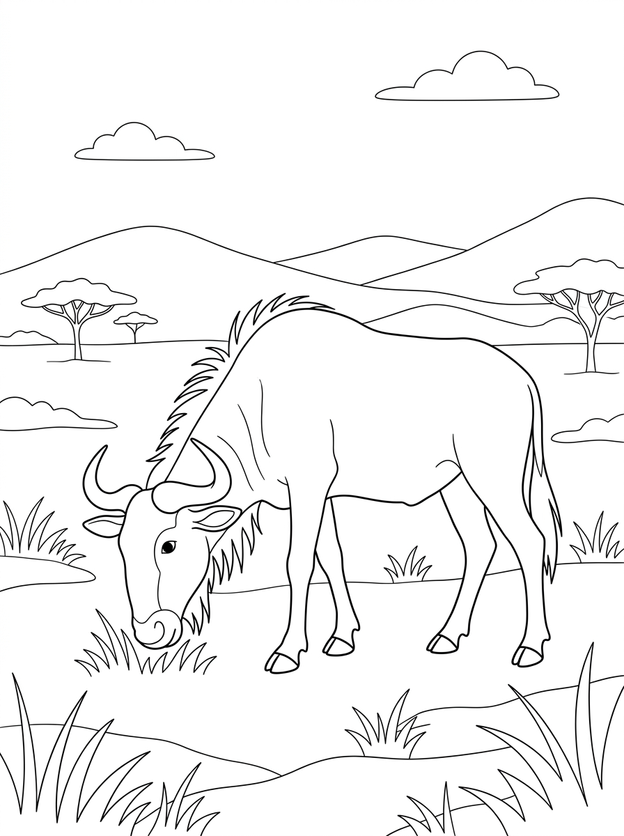 Gnu 10 gnu da colorare pdf gratis 1