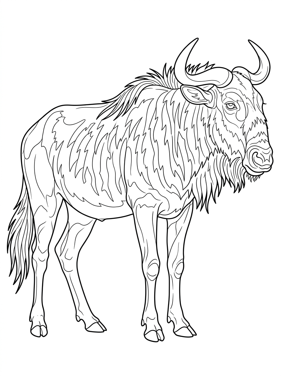 Gnu 18 da colorare gnu disegno facile bambini