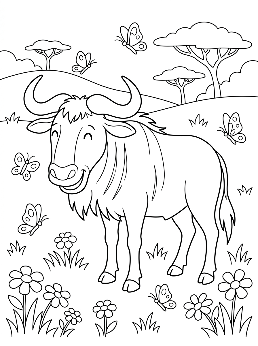Gnu 17 disegni da stampare e colorare gnu