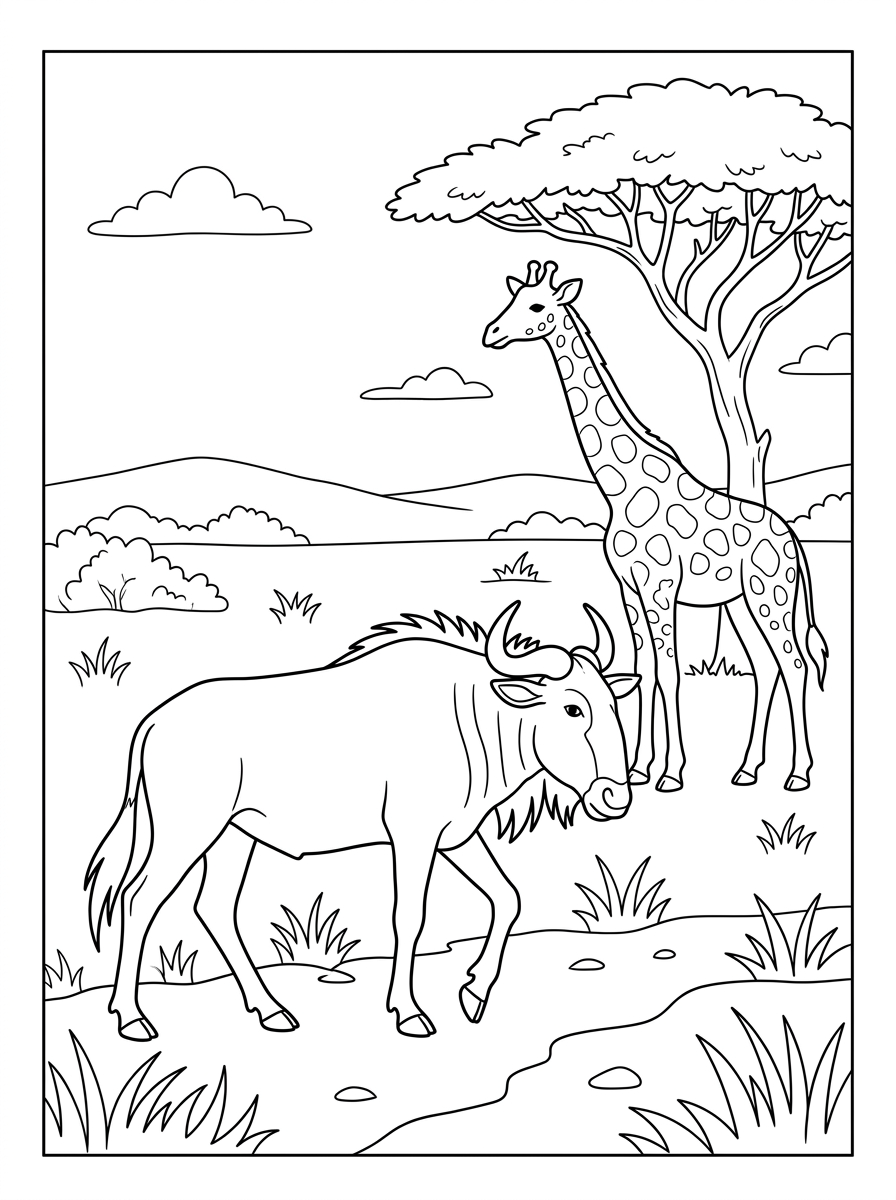 Gnu 15 disegno gnu da colorare e stampare