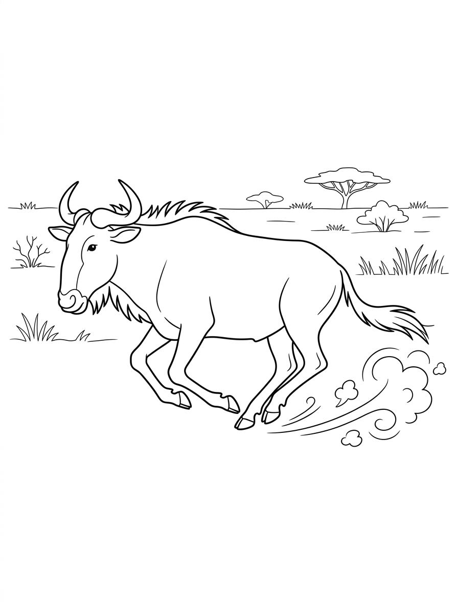 Gnu 14 gnu da colorare 1