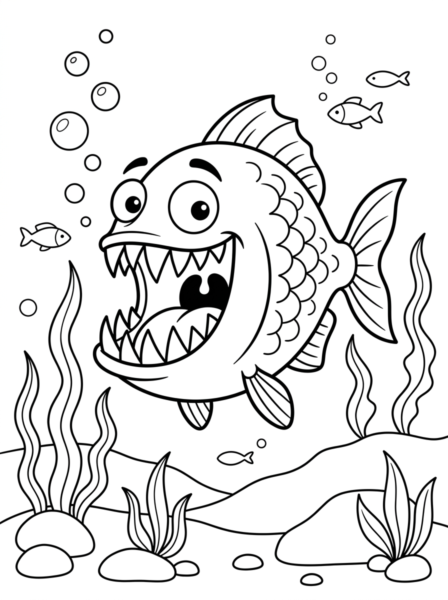 piranha da colorare 1