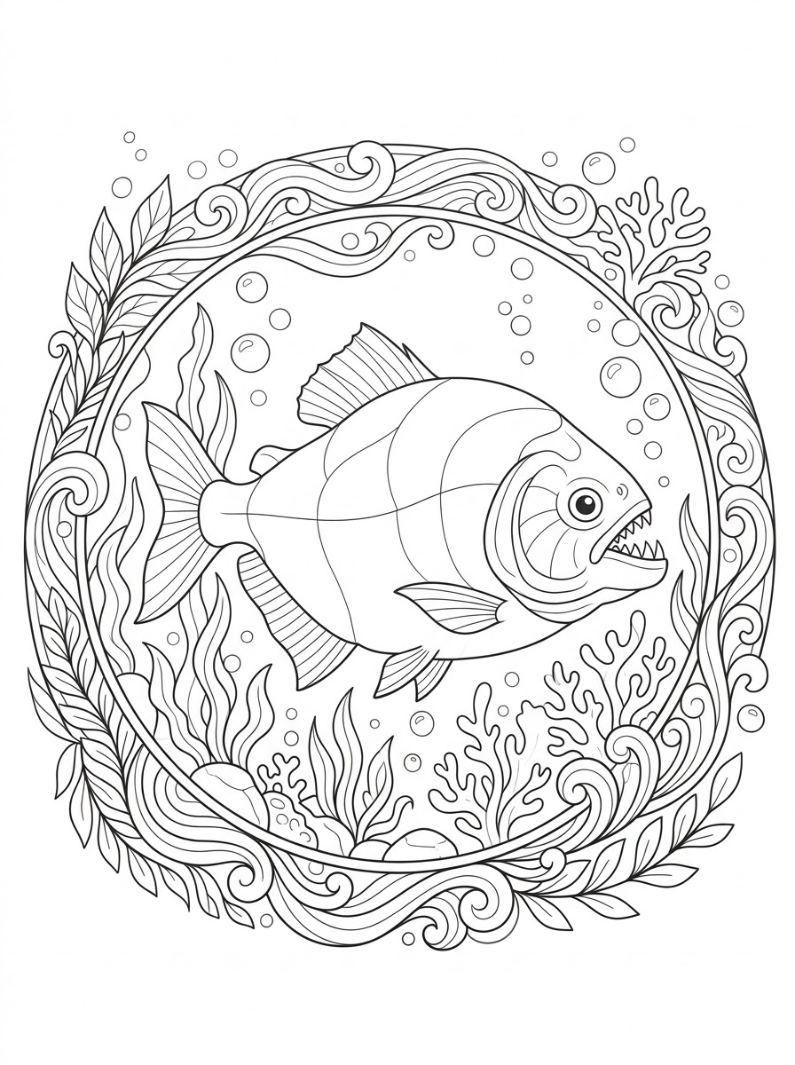 piranha da colorare