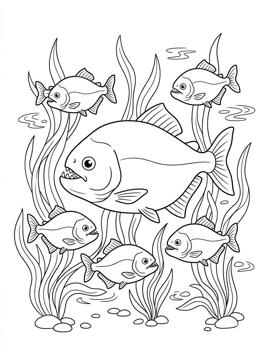 disegno piranha da colorare per bambini 1