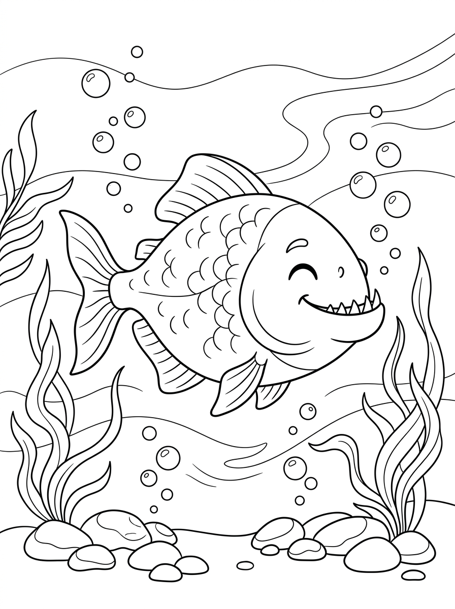 disegno piranha da colorare per bambini