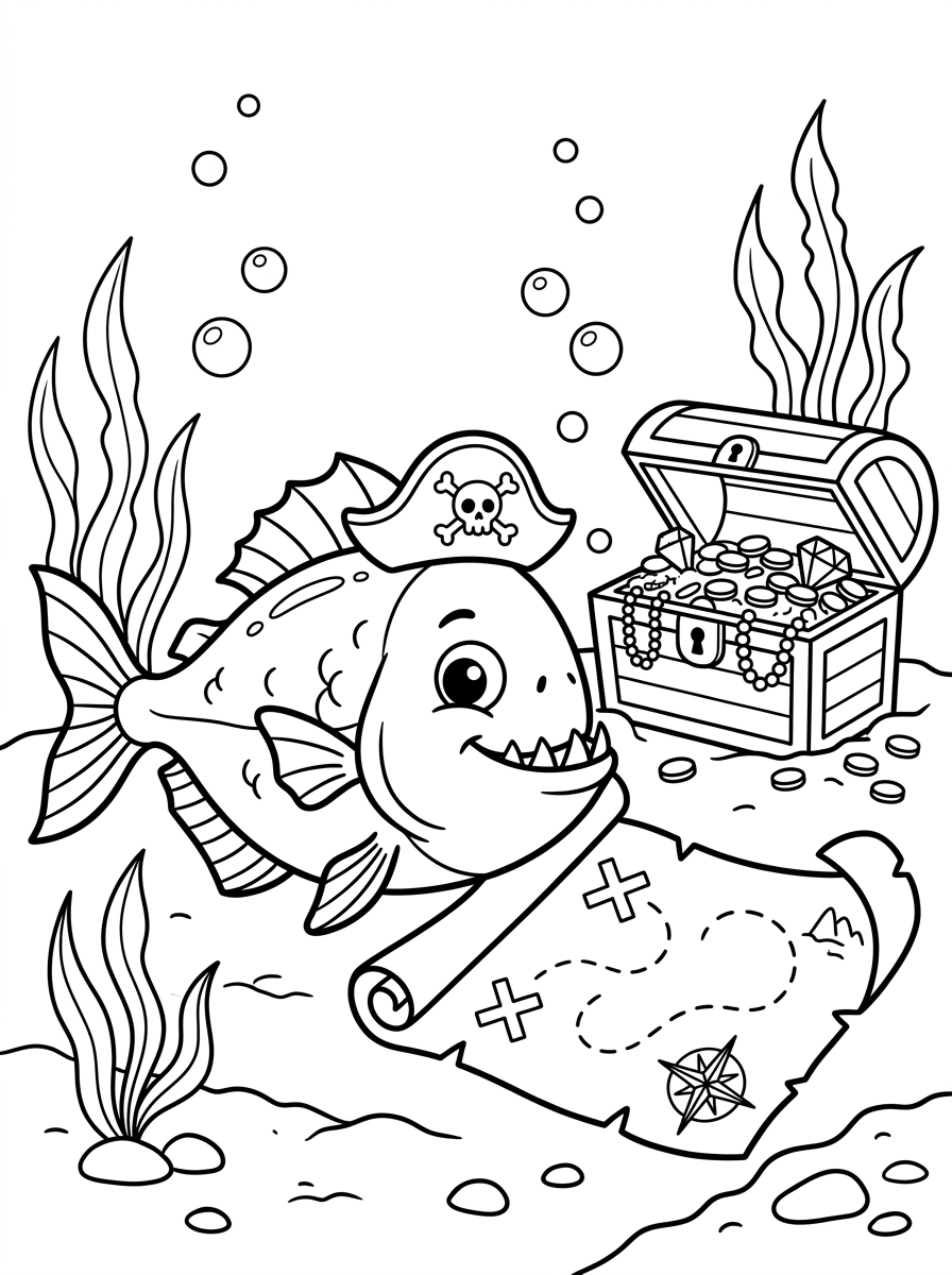 piranha da colorare per bambini