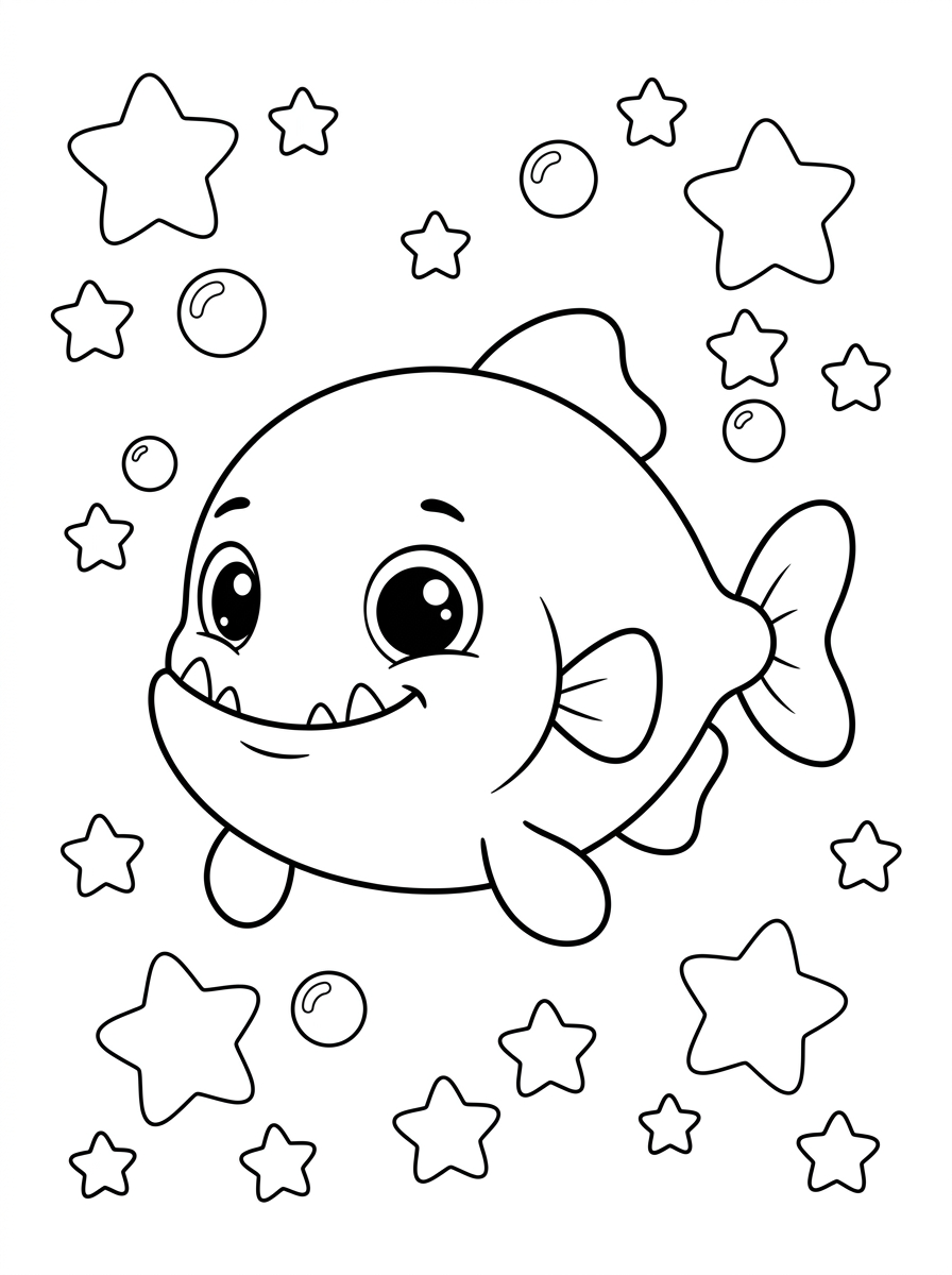 disegno di piranha da stampare e colorare