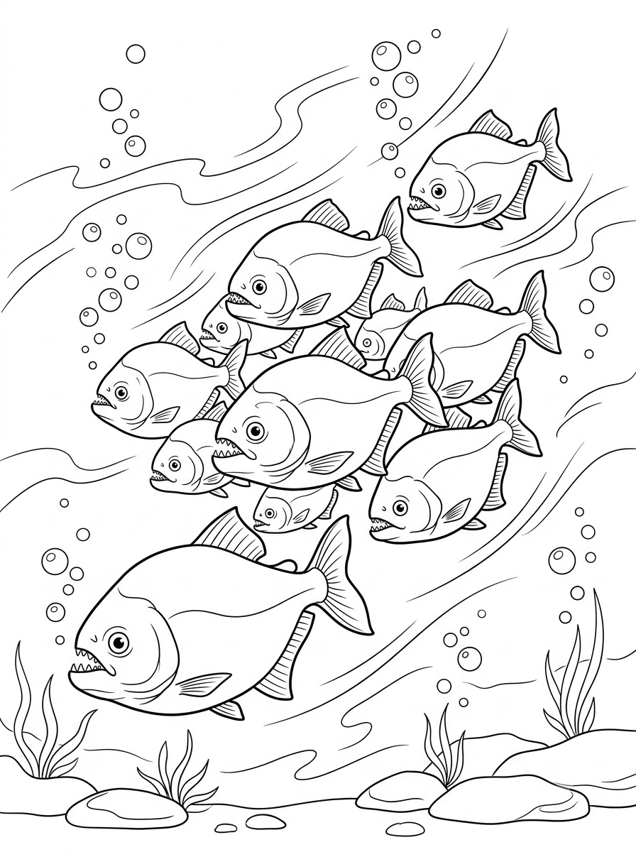 disegni da stampare e colorare piranha
