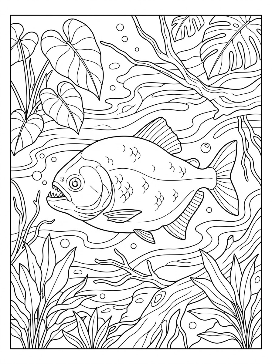 piranha da colorare 2