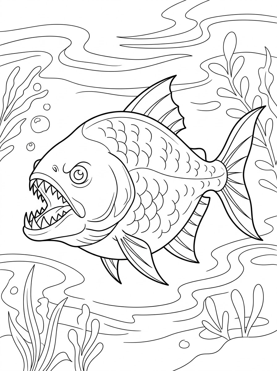 piranha da colorare e stampare a4