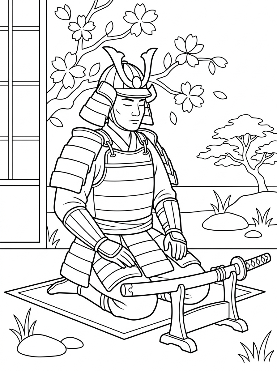 Samurai 12 samurai da colorare e stampare gratis