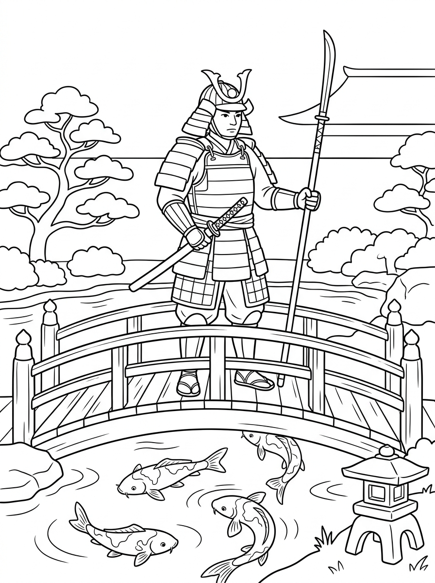 Samurai 7 samurai da colorare facile 1