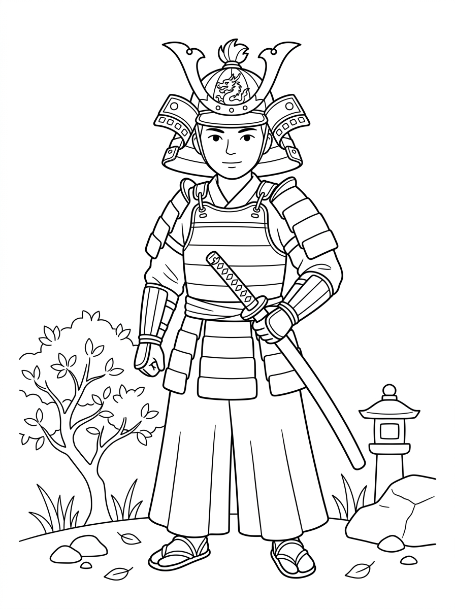 Samurai 6 samurai da colorare facile