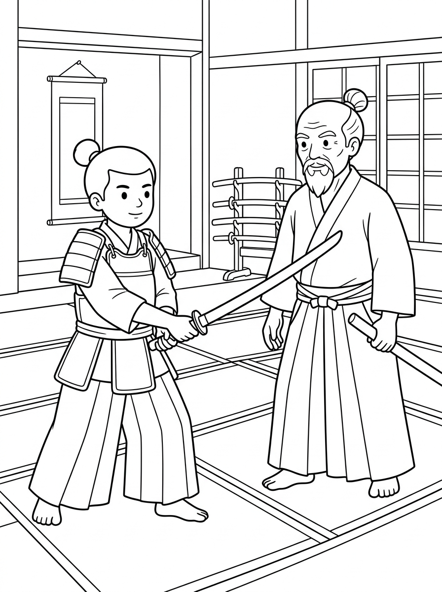 Samurai 5 samurai disegno da colorare