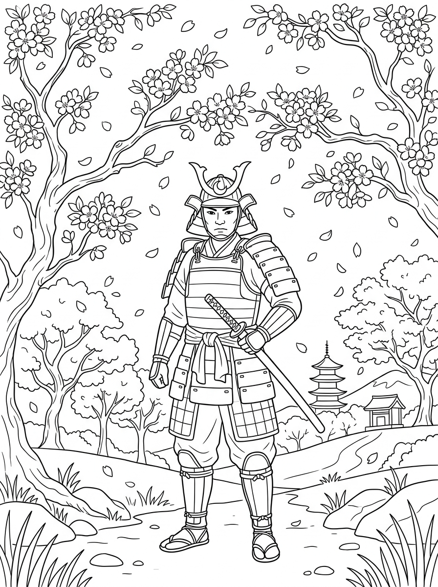 Samurai 4 disegni samurai da colorare e stampare
