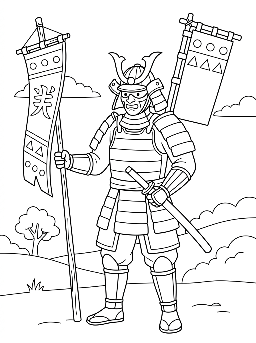 Samurai 2 samurai da colorare bambini