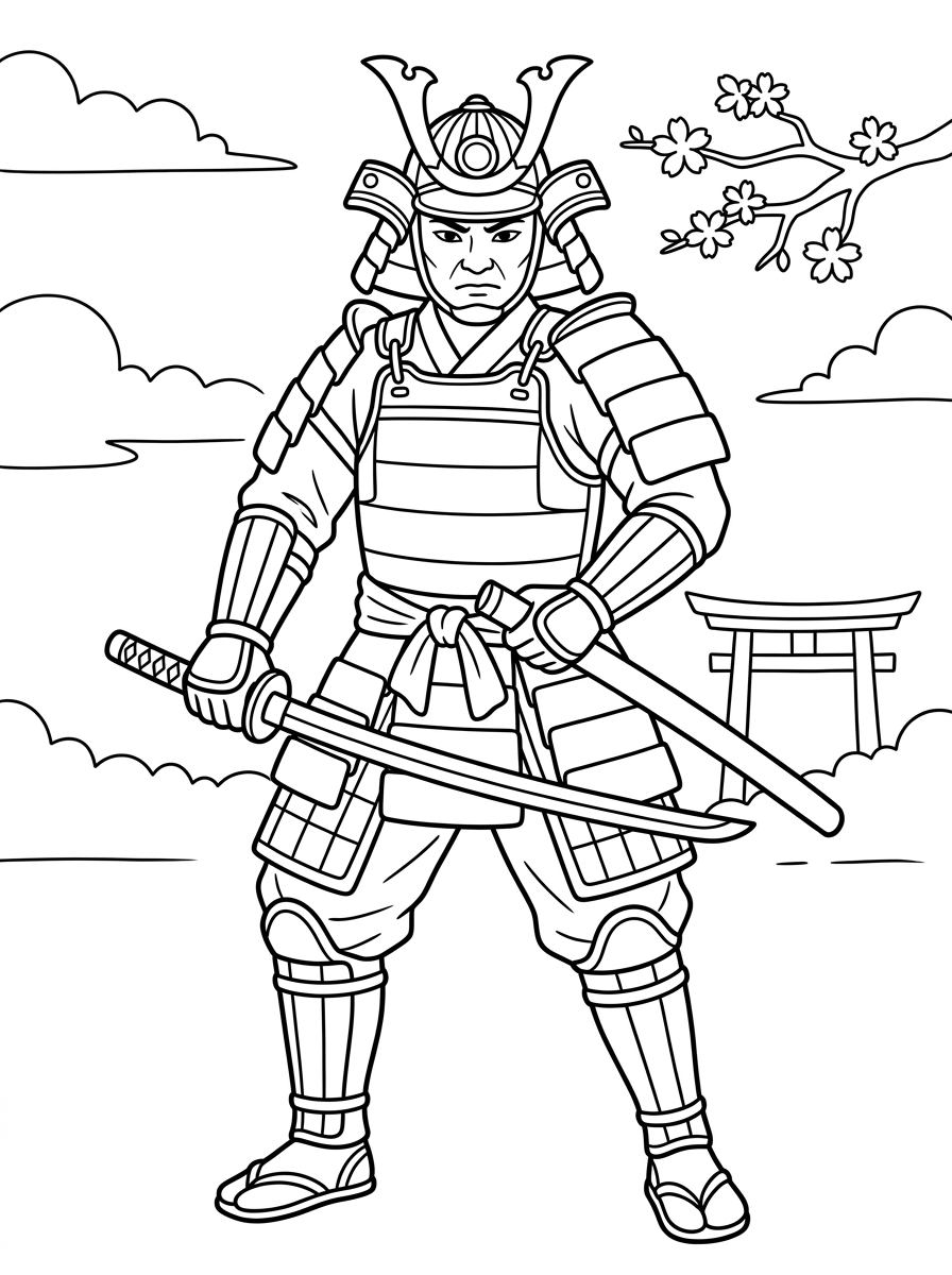 Samurai 19 foto di samurai da colorare