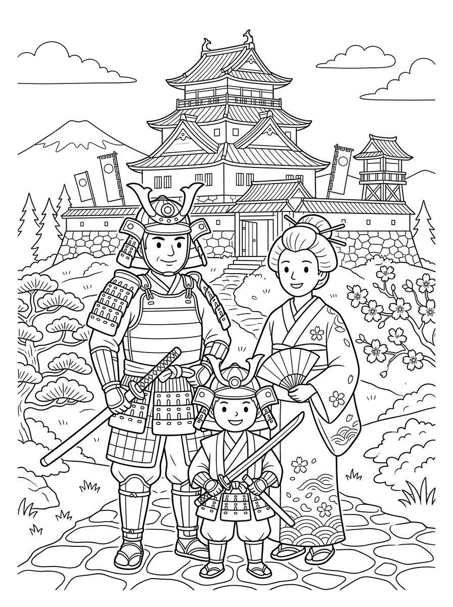 Samurai 17 samurai disegno da colorare 1