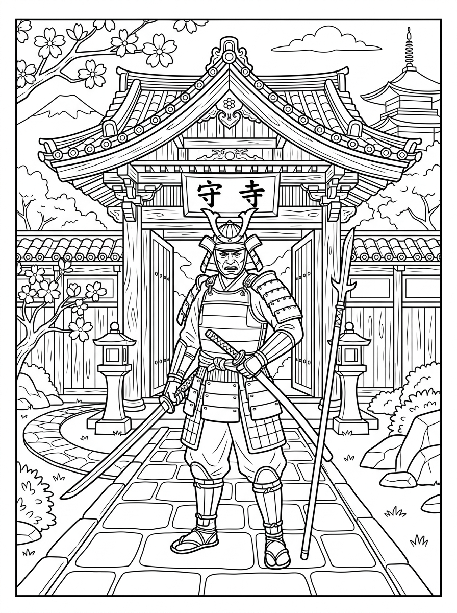 Samurai 16 samurai da colorare e stampare a4 1
