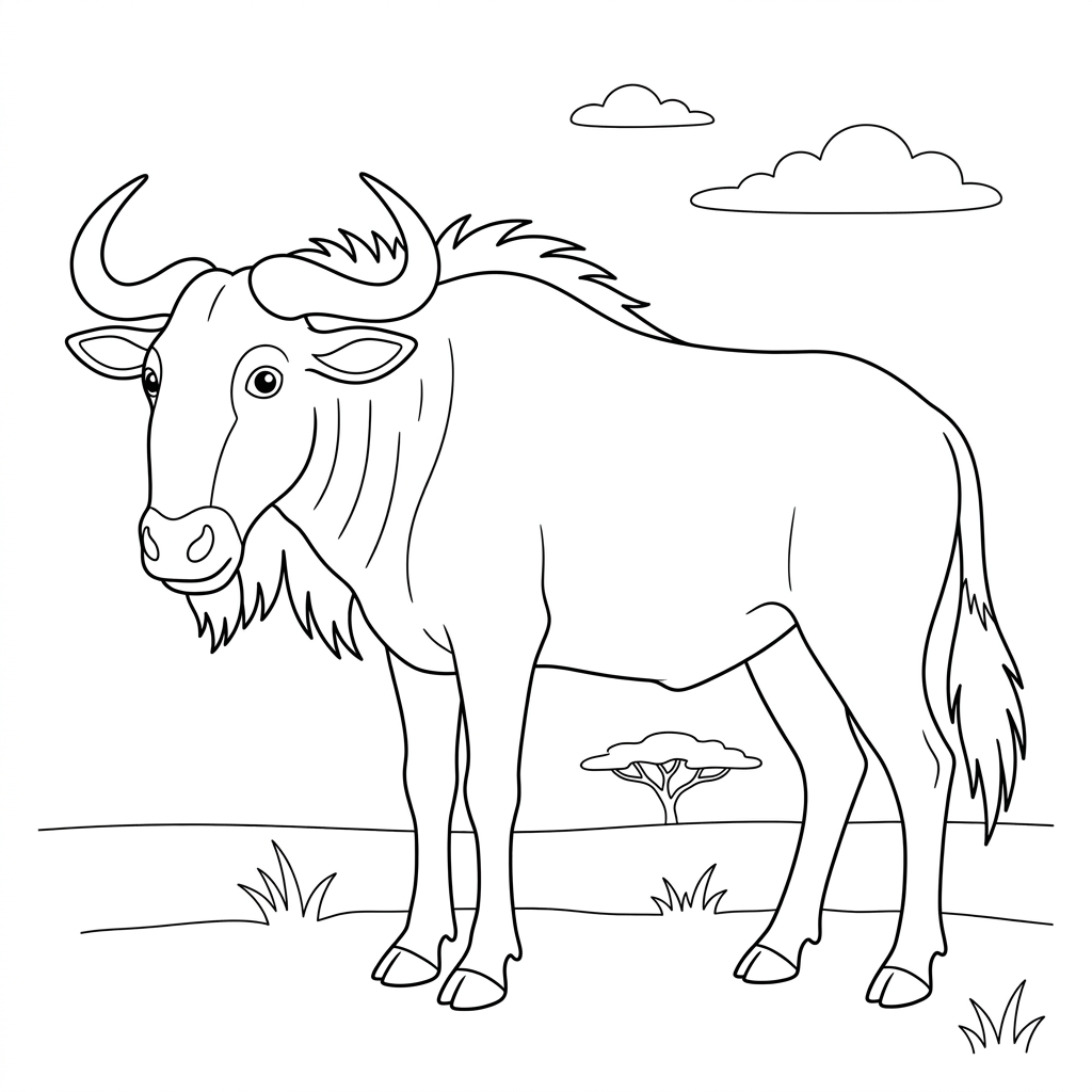 Gnu da colorare thumbnail