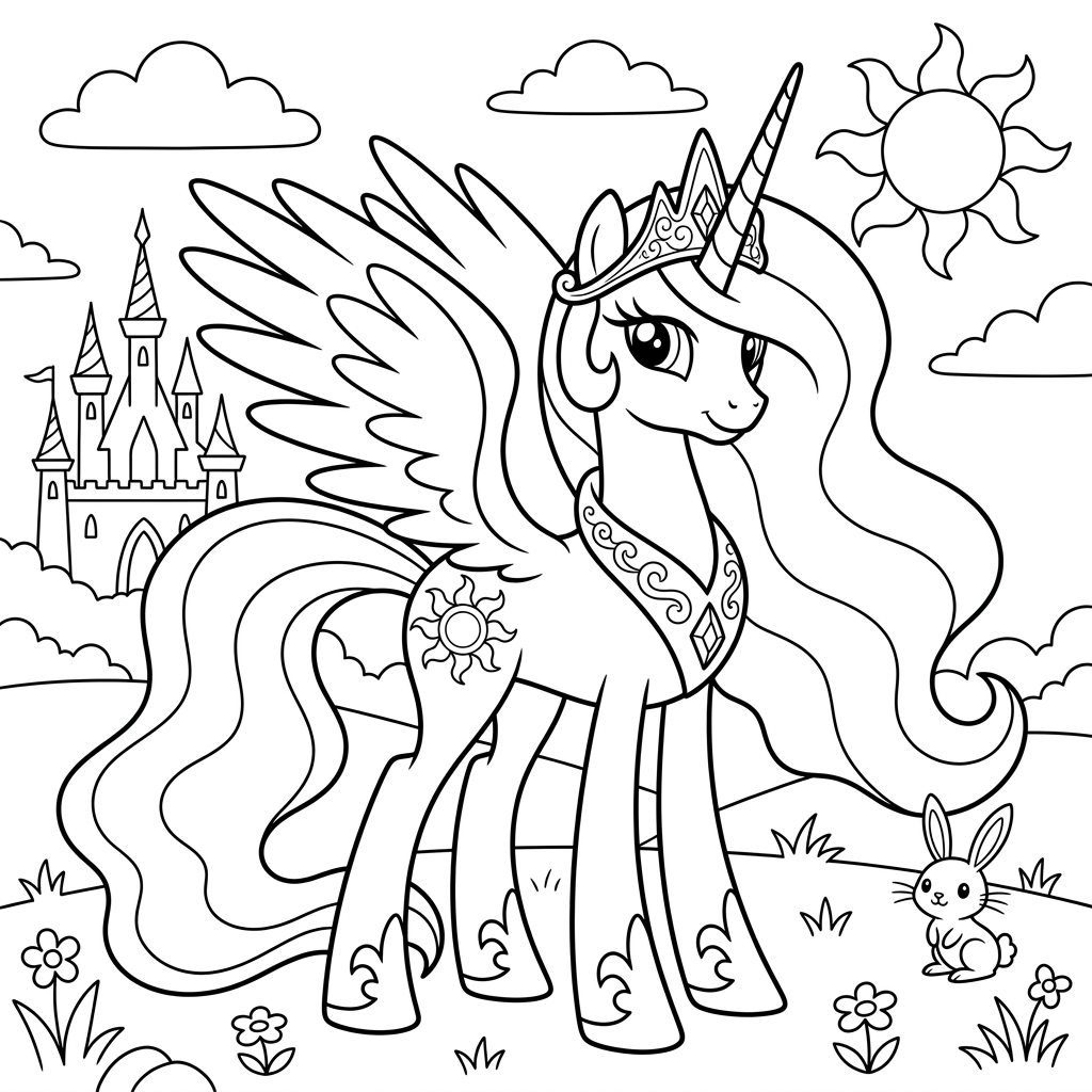 Principessa Celestia da colorare thumbnail