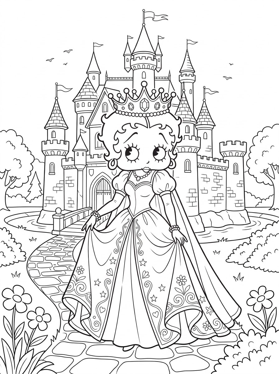 Betty Boop da colorare pdf gratis