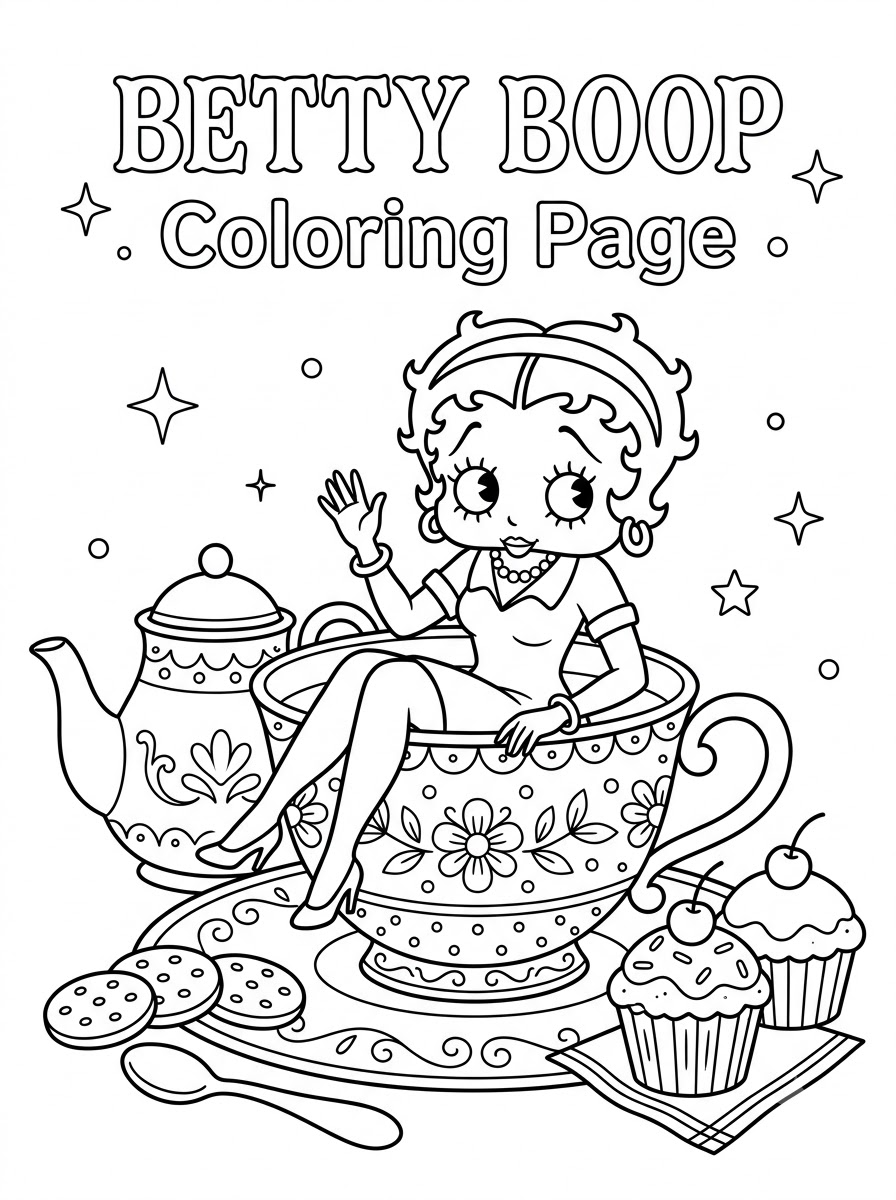 Betty Boop da stampare e colorare per bambini