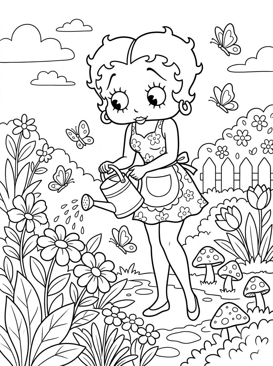 immagini Betty Boop da colorare e stampare